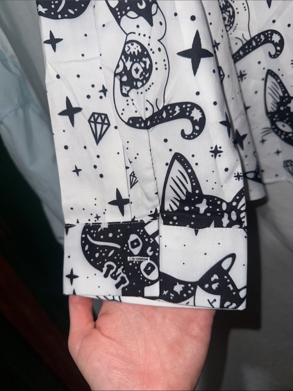 Cat Patterned Button Up - Picture 8 of 9